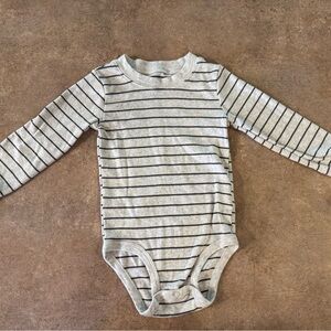 Carter's Gray and Black Striped Bodysuit